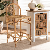 Baxton Studio Seville-Natural-CS Baxton Studio Seville Modern and Contemporary Natural Finished Rattan Counter Stool